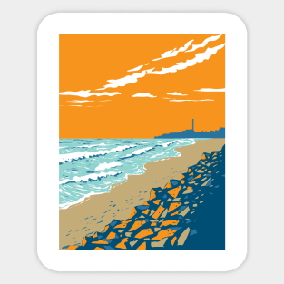 North Ponto Beach in South Carlsbad State Beach California WPA Poster Art Sticker